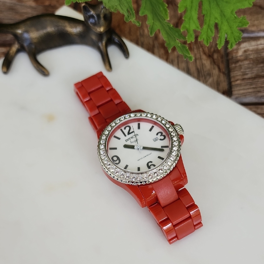 Invicta Angel Lady Red Swiss Ladies Watch Model 1635